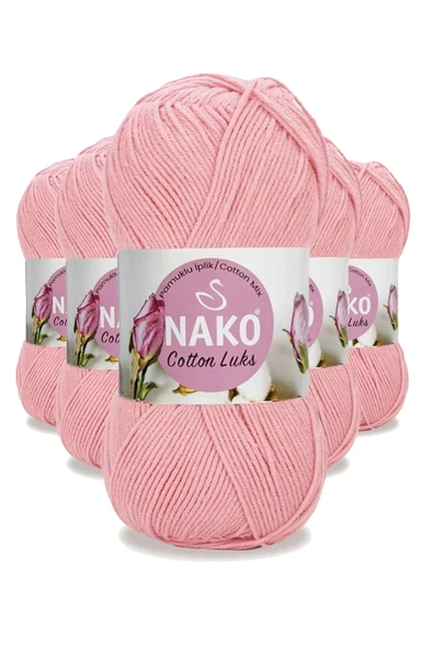 5 Adet Cotton Lüks Yelek Tunik Kazak Bluz Hırka İpi Yünü Açık Pembe 97548 ürün görseli 1