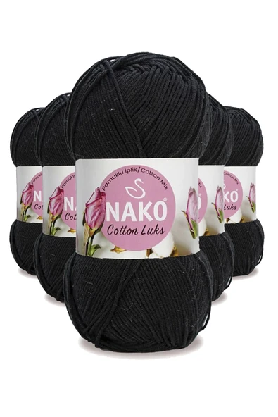5 Adet Cotton Lüks Yelek Tunik Kazak Bluz Hırka İpi Yünü Siyah 97568 ürün görseli 1