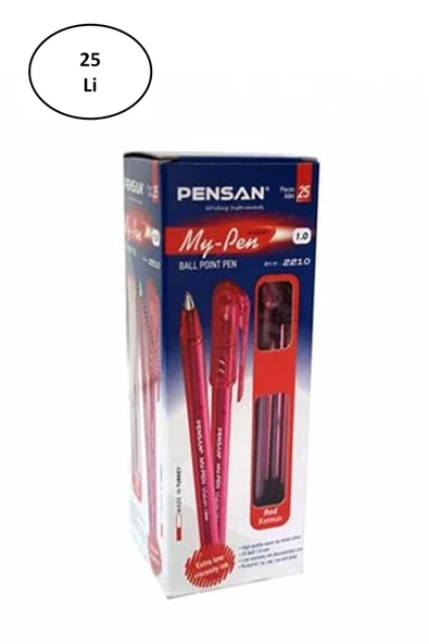 Pensan PE02210TKKI My-Pen Tükenmez Kalem, Kırmızı, 25'li ürün görseli 1