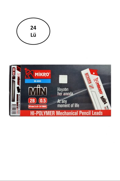 Mikro 75Mm Cetvelli Pl022 Lead 2B Çakmaklı 0.5Mm 24'lü Kalem Ucu ürün görseli 1