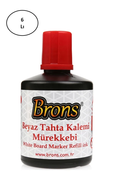 Brons Tahta Kalem Mürekkebi Kırmızı 100 CC 6'lı ürün görseli 1