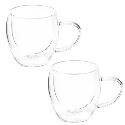 TANTİTONİ BOROSİLİKAT CAM 2 Lİ ÇİFT CİDARLI KULPLU BARDAK SETİ 350 ML ürün görseli 1
