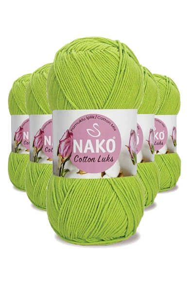 5 Adet Cotton Lüks Yelek Tunik Kazak Bluz Hırka İpi Yünü Fıstık Yeşili 97567 ürün görseli 1