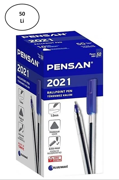 Pensan Tükenmez Kalem Pe2021 Mavi 50'li ürün görseli 1
