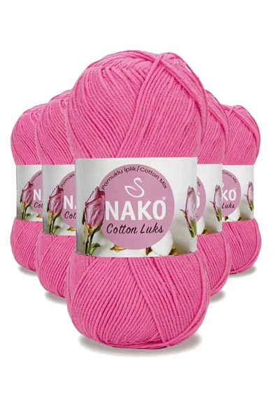 5 Adet Cotton Lüks Yelek Tunik Kazak Bluz Hırka İpi Yünü Koyu Pembe 97550 ürün görseli 1