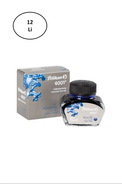 Pelikan 4001 Yazı Mürekkebi Royal Mavi 12'li ürün görseli 1