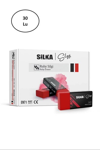 Silka Art.59 Ruby Kırmızı Sınav Silgisi 30'lu ürün görseli 1