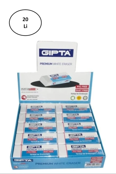 Gıpta Silgi 20'Li Pvc Dust Free Beyaz 4-K252200-5001 20'li ürün görseli 1