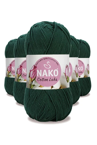 5 Adet Cotton Lüks Yelek Tunik Kazak Bluz Hırka İpi Yünü Koyu Yeşil 97580 ürün görseli 1