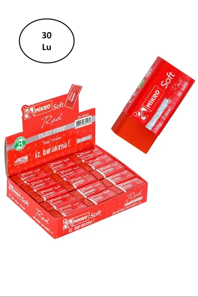 Mikro Silgi Soft Kırmızı 2B-30Rd 30'lu ürün görseli 1