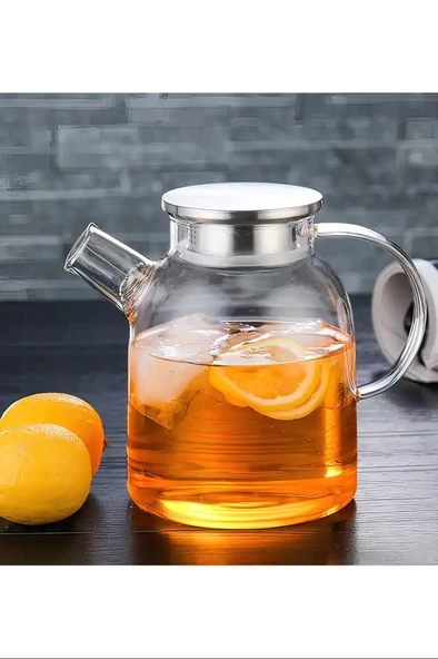 Çelik Kapaklı Borosilikat Cam Demlik 1500ML Royaleks-CM-2003 ürün görseli 1