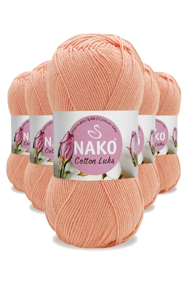 5 Adet Cotton Lüks Yelek Tunik Kazak Bluz Hırka İpi Yünü Somon 97594 ürün görseli 1