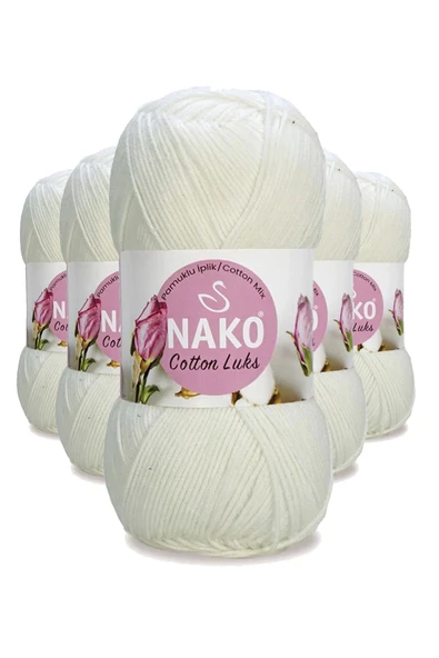 5 Adet Cotton Lüks Yelek Tunik Kazak Bluz Hırka İpi Yünü Süt Beyaz 97570 ürün görseli 1