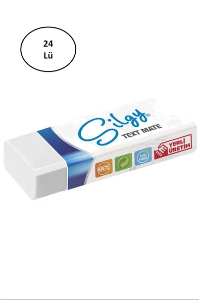 Silka Silgy Silgi Text Mate Beyaz 24'lü ürün görseli 1