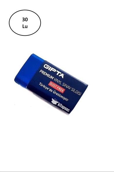 Gıpta Premium Sınav Silgisi Dust Free Mavi 30'lu ürün görseli 1