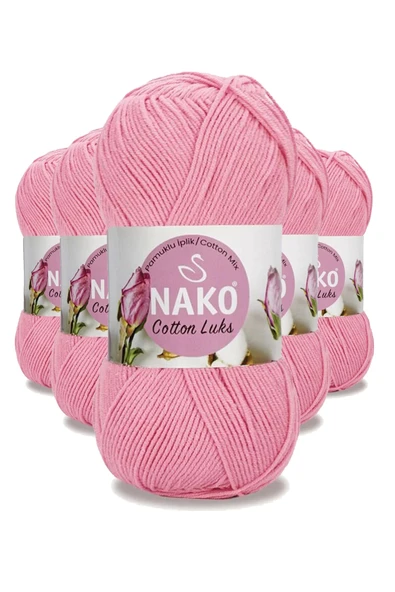 5 Adet Cotton Lüks Yelek Tunik Kazak Bluz Hırka İpi Yünü Pembe 97549 ürün görseli 1