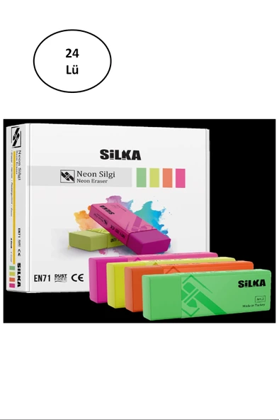 Silka Neon Silgi 24'lü ürün görseli 1