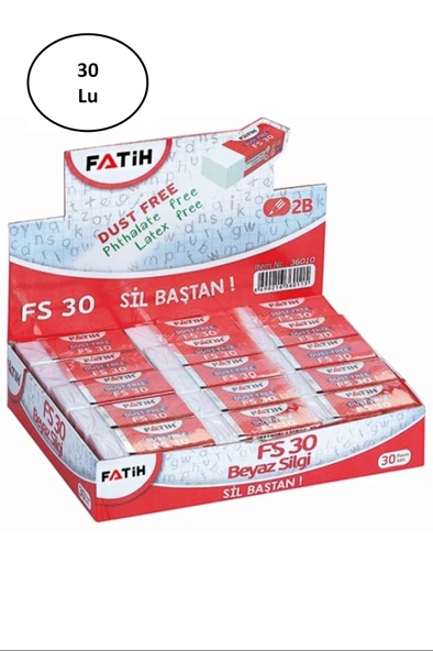Fatih Fs30 Beyaz Silgi 30'lu ürün görseli 1