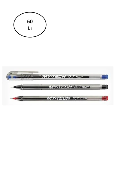 Pensan 0,7 Mm My-Tech Tükenmez Kalem Renkli 60'lı ürün görseli 1