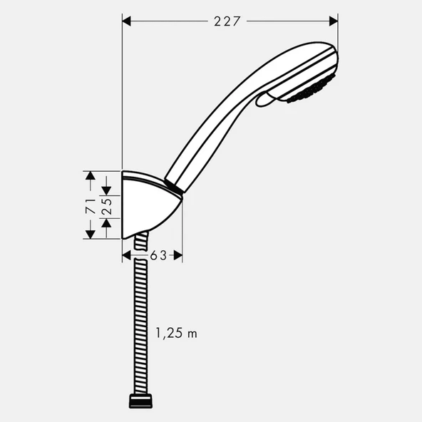 Hansgrohe Crometta Vario Porter Set 1,25 m - Resim 2