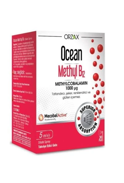 Ocean Methyl 1000mcg B12 Sprey 5ml ürün görseli 1