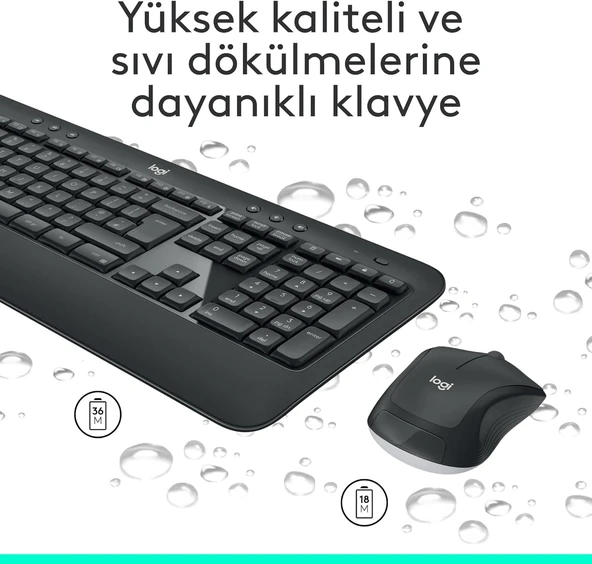 Logitech MK540 Kablosuz Klavye Mouse Seti Siyah 920-008687 - Resim 4