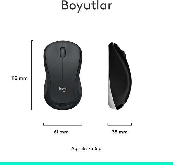 Logitech MK540 Kablosuz Klavye Mouse Seti Siyah 920-008687 - Resim 8