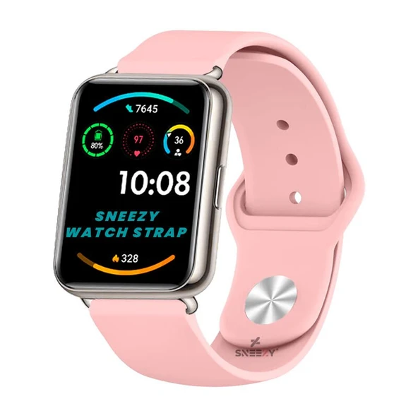 Huawei Watch Fit 2 Uyumlu PureLux Soft Silikon Kordon  Pembe ürün görseli 1