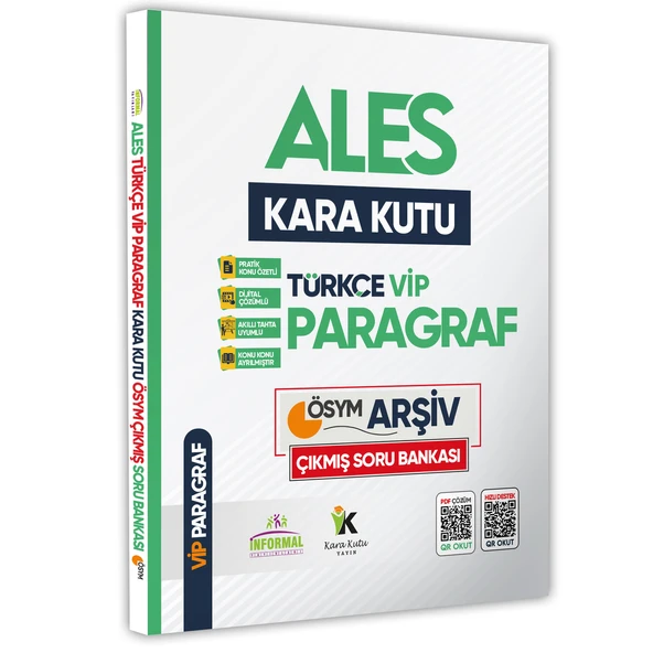 ALES Türkçenin Kara Kutusu ÖSYM ARŞİVİ ÇIKMIŞ PARAGRAF VİP 3 Soru Bankası Konu Özetli Çözümlü ürün görseli 1