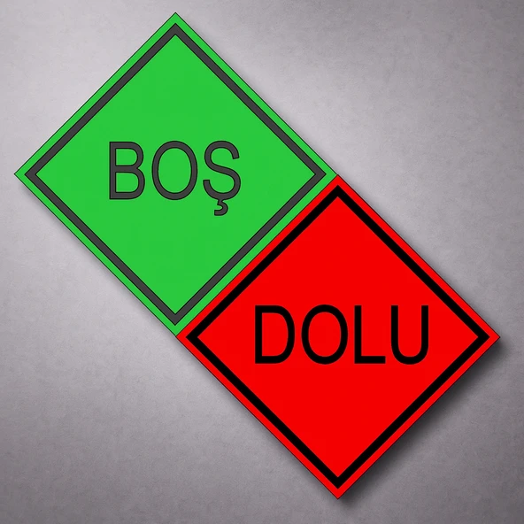 30x30 Cm Düz BOŞ DOLU Alüminyum Reflektörlü Uyarı Levhası Fosforlu Tabela Çift Taraflı Dayanıklı ürün görseli 1