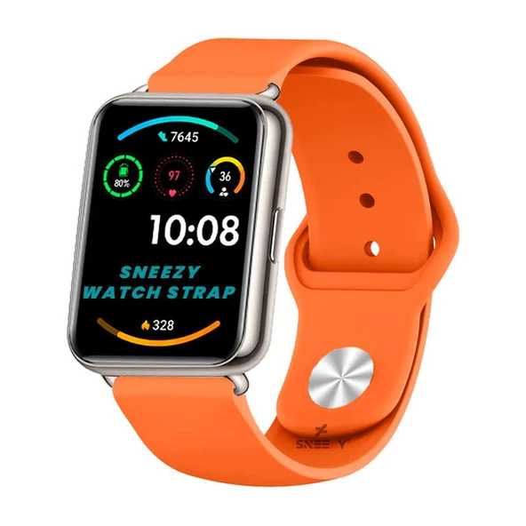 Huawei Watch Fit 2 Uyumlu PureLux Soft Silikon Kordon  Turuncu ürün görseli 1