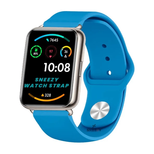 Huawei Watch Fit 2 Uyumlu PureLux Soft Silikon Kordon  Mavi ürün görseli 1