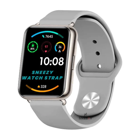 Huawei Watch Fit 2 Uyumlu PureLux Soft Silikon Kordon  Gri ürün görseli 1