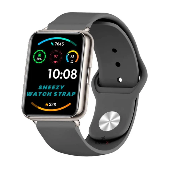 Huawei Watch Fit 2 Uyumlu PureLux Soft Silikon Kordon  Koyu Gri ürün görseli 1