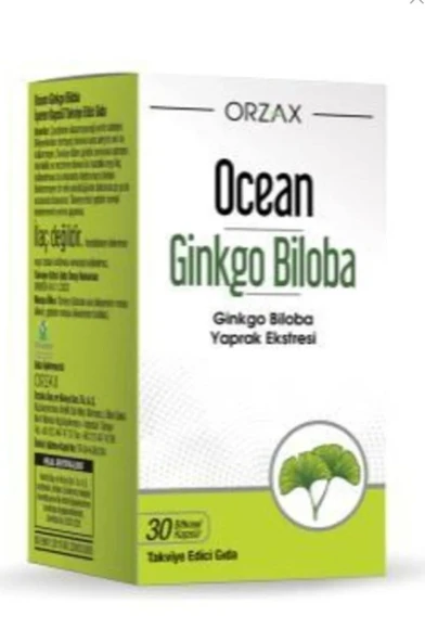 Orzax Ocean Ginkgo Biloba Takviye Edici Gıda 30 Bitkisel Kapsül ürün görseli 1