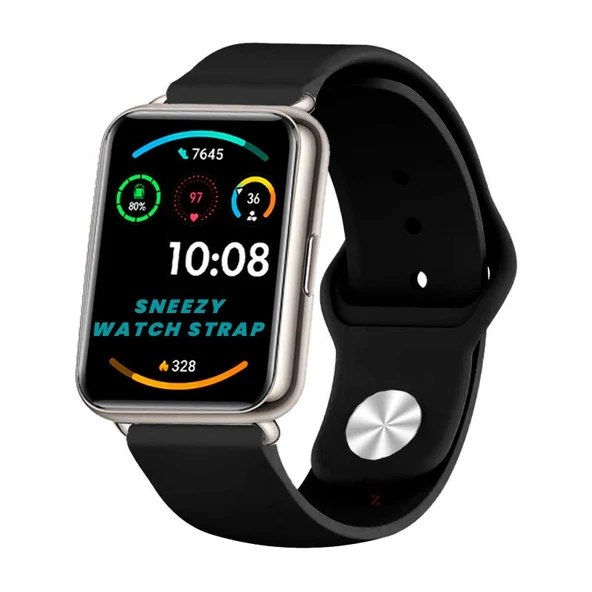 Huawei Watch Fit 2 Uyumlu PureLux Soft Silikon Kordon  Siyah ürün görseli 1