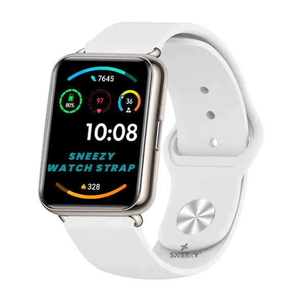 Huawei Watch Fit 2 Uyumlu PureLux Soft Silikon Kordon  Beyaz ürün görseli 1