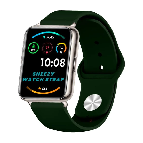 Huawei Watch Fit 2 Uyumlu PureLux Soft Silikon Kordon  Koyu Yeşil ürün görseli 1