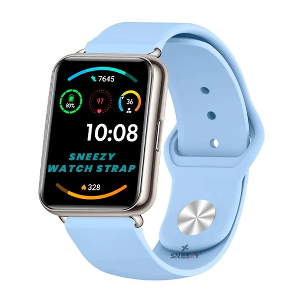 Huawei Watch Fit 2 Uyumlu PureLux Soft Silikon Kordon  Açık Mavi ürün görseli 1