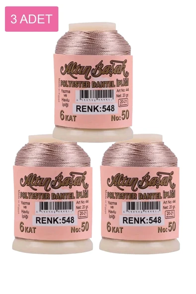 3 Adet Altınbaşak Oya ve Dantel İpi 20 gr - Royaleks - No: 548 ürün görseli 1