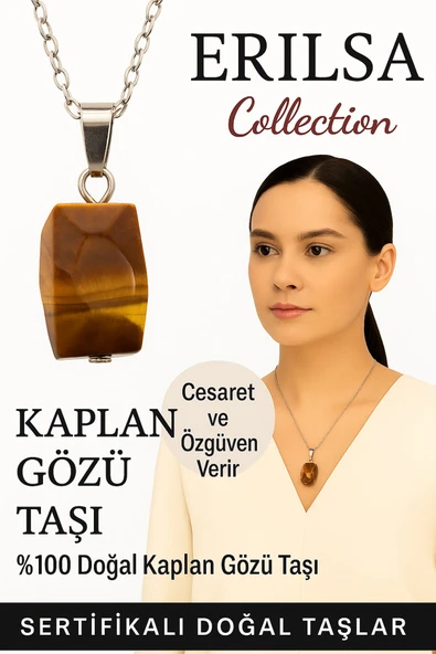 Sertifikalı Fasetli Kaplan Gözü Doğal Taş Kolye – Cesaret Özgüven Enerji ve Koruma Taşı ürün görseli 1