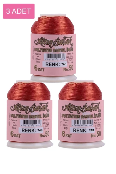 3 Adet Altınbaşak Oya ve Dantel İpi 20 gr - Royaleks - No: 748 ürün görseli 1