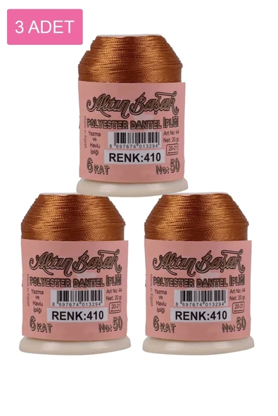 3 Adet Altınbaşak Oya ve Dantel İpi 20 gr - Royaleks - No: 410 ürün görseli 1