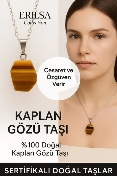 Sertifikalı Kaplan Gözü Doğal Taş Kolye – Cesaret Özgüven Denge ve Enerji Taşı ürün görseli 1