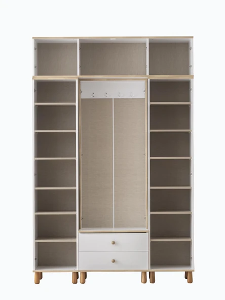 Dejavu Asklıklı Çekmeceli Ayakkabılık Portmanto 160x40x204cm ürün görseli 1