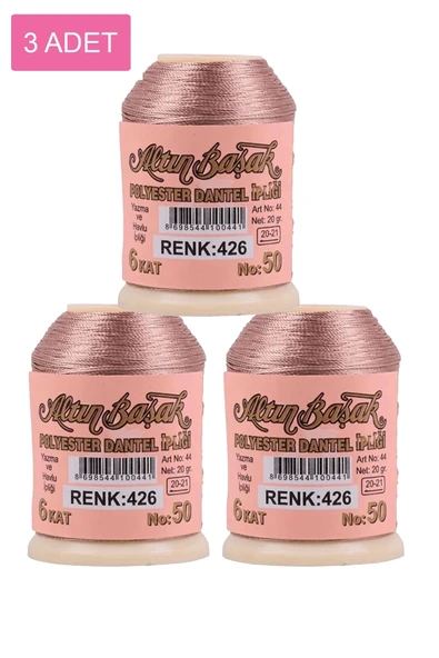 3 Adet Altınbaşak Oya ve Dantel İpi 20 gr - Royaleks - No: 426 ürün görseli 1