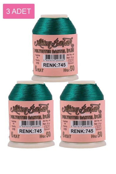 3 Adet Altınbaşak Oya ve Dantel İpi 20 gr - Royaleks - No: 745 ürün görseli 1