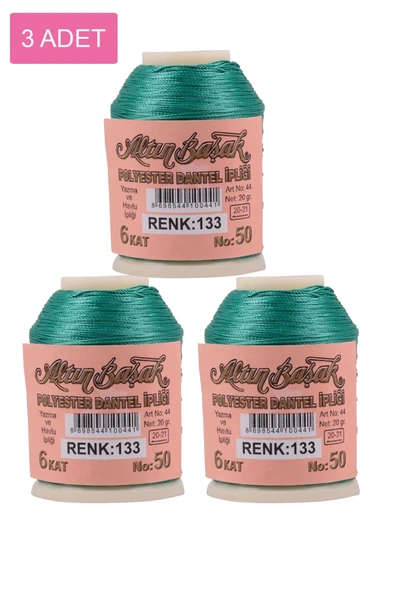 3 Adet Altınbaşak Oya ve Dantel İpi 20 gr - Royaleks - No: 133 ürün görseli 1