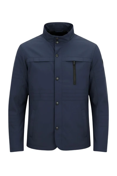 Erkek Lacivert Regular Uzun Mevsimlik Pamuk Polyester Karışımlı Safari Mont&Ceket ürün görseli 1
