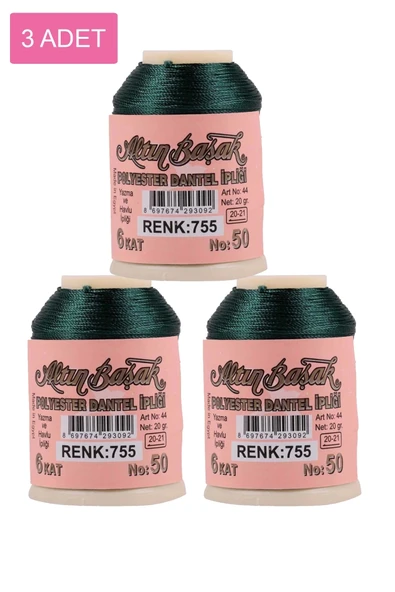 3 Adet Altınbaşak Oya ve Dantel İpi 20 gr - Royaleks - No: 755 ürün görseli 1